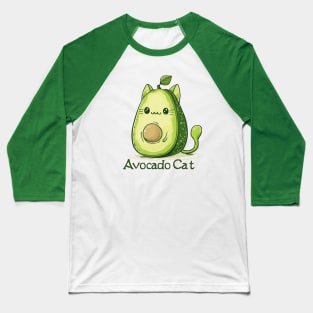 Avocado Cat Baseball T-Shirt